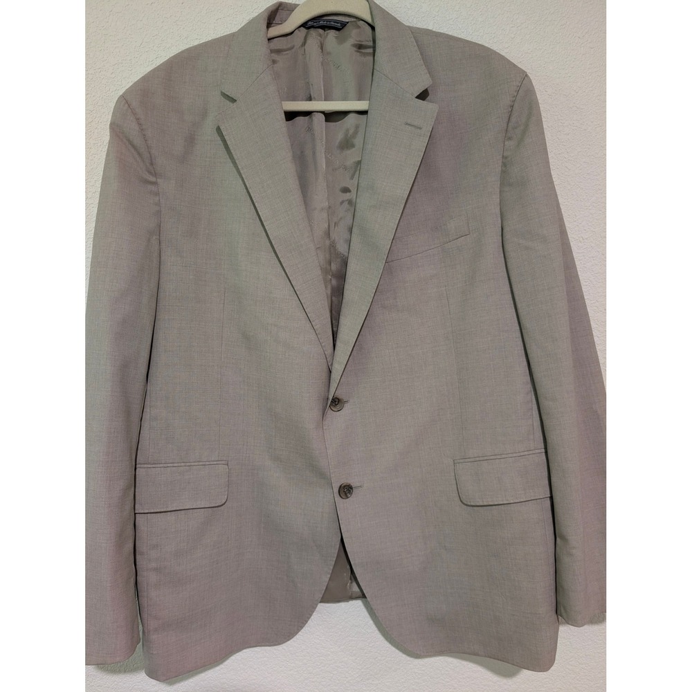 Jack Victor Sport Coat Mens 48R Tan Super 130s Wool Italy Fabric Blazer